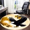 1pc Eagle Moon Chair Carpet for Office, Soft, Non Slip Polyester Mat, Office, Entryway, Living Room, Bedroom
