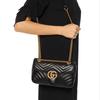 Gucci Geantă Mică GG Marmont tip Cameră Geantă de Umăr Piele Neagră 443497-DTDIT-1000
