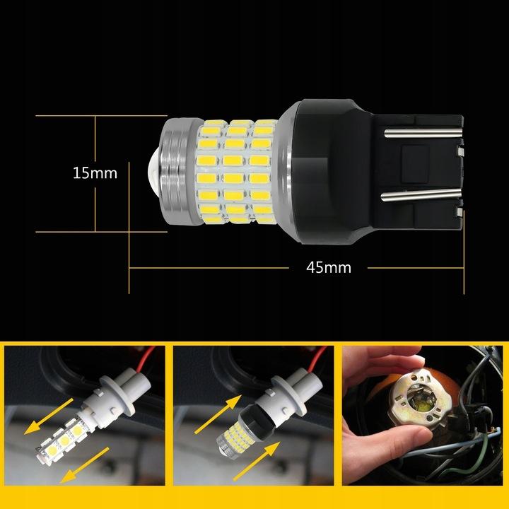 Żarówki Led W21/5W T20 Retrify 360° Dzienne Drl Wsteczny Cofania 6000K Mini