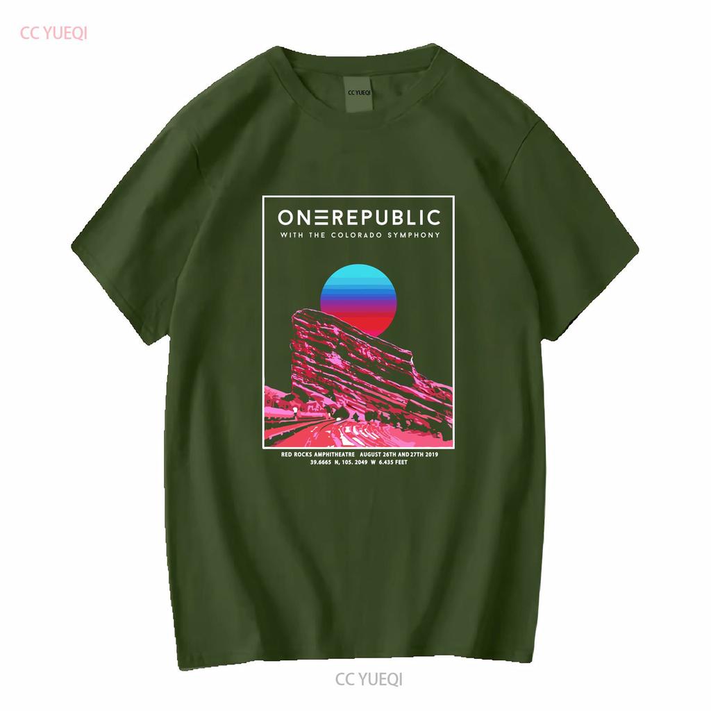 1r One Republic Con La Colorado Symphony Red Rocks Tour Maglietta 2019 Taglia Media Maniche Lunghe O Corte Lavaggio Vintage