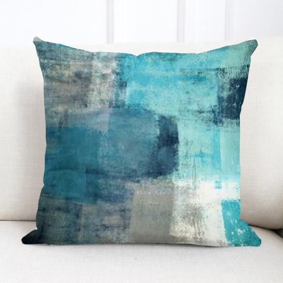 Pillow Covers with Zipper Set of 2 Oil Painting Throw Pillowcases Breathable All-season Pillowslip Abstract Art Decorative Cushion Case for Couch Bed