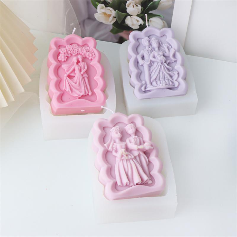 Wedding Couple Silicone Candle Soap Mold DIY Valentine's Day Wedding Dec Ornament Celebration Party Embellishments Mould