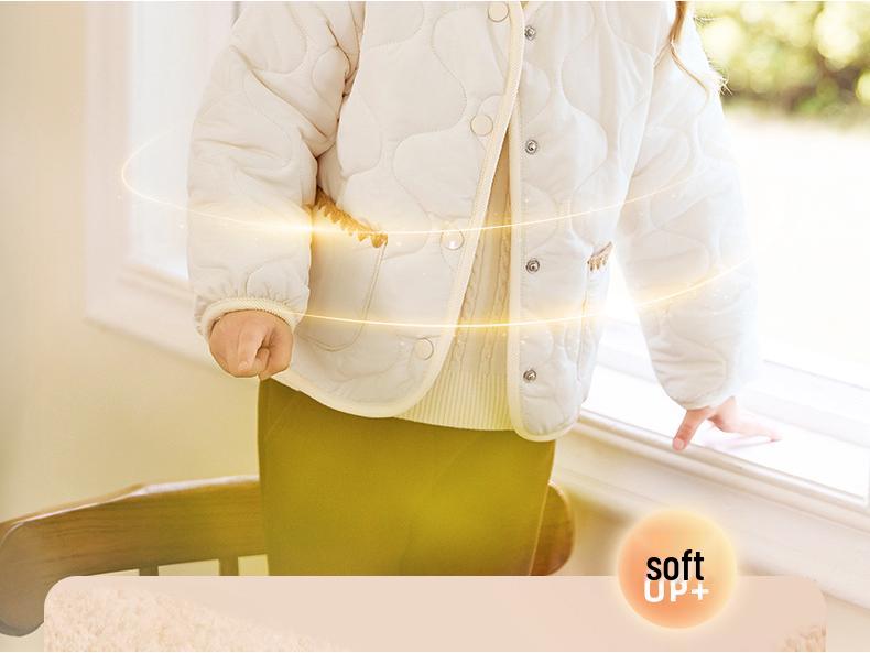 Antibacterial Jellybaby Children's Cotton Padded Jacket - Girls' Sweet and Warm Cardigan Top