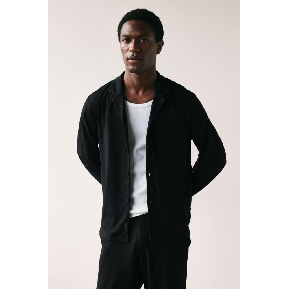 H M Relaxed Fit Cotton Jersey pyjaMas Black