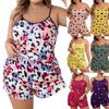Plus Size Comfortable Pajama Set: European & American Style Camisole and Shorts for Women
