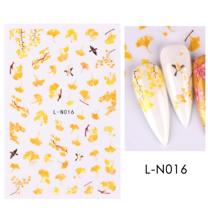 Thanksgiving Nail Decorations 6 Sheets with Maple Leaves and Pumpkins Self Adhesive Nail Art Stickers for Women