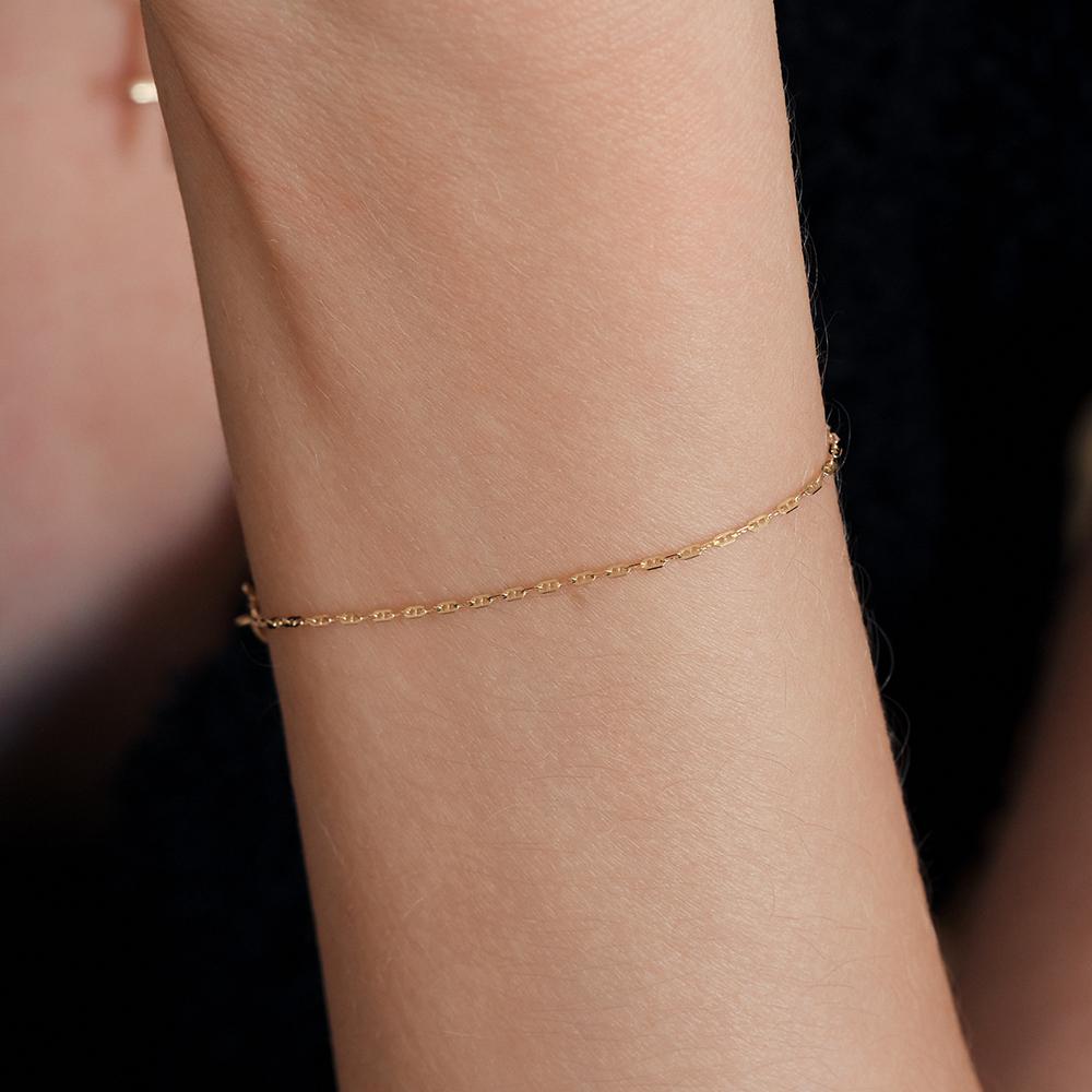 Lunne 14K Step Link 0.3 Chain Bracelet (14K Gold) #Lfb07