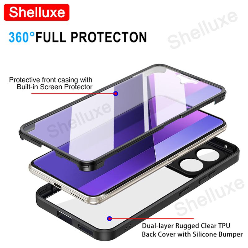 Pro Redmi Note13 Pro+ 360 Plné Tělo Přední+Zadní Průhledný Kryt Shelluxe Pro Xiaomi Redmi Note 13 Pro Plus Silikonový Oboustranný Kryt