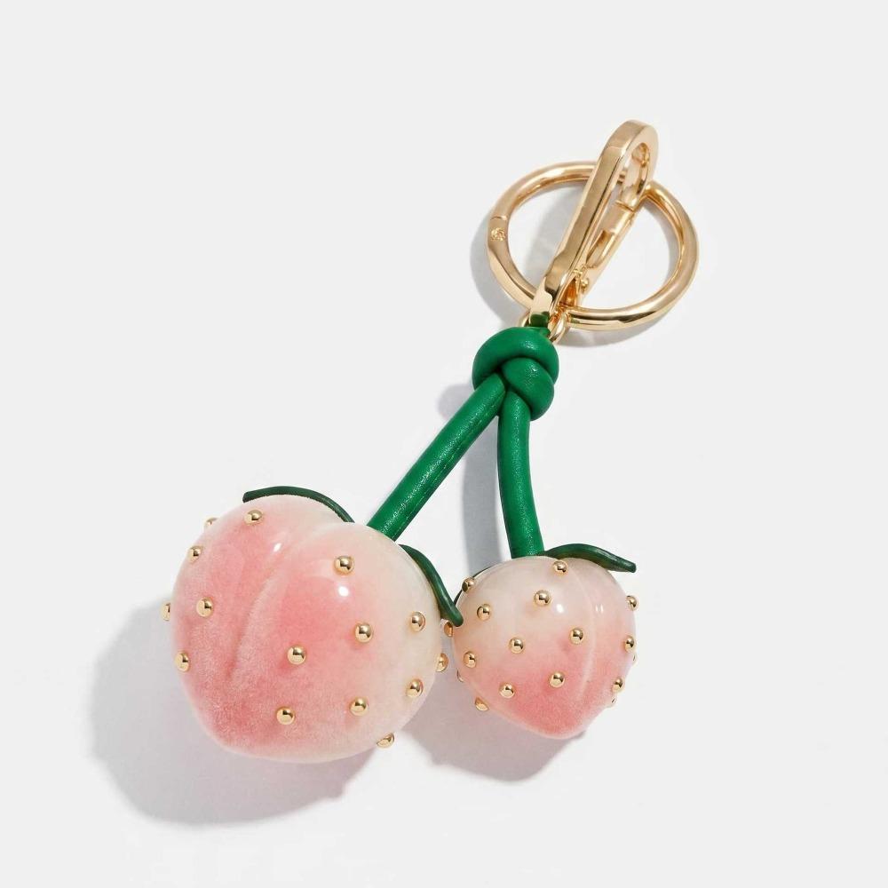 Zinc Zinc Alloy Fruit Keychain Inlaid Metal Nails Bag Charm Bag Accessories Cherry Pendant Girls