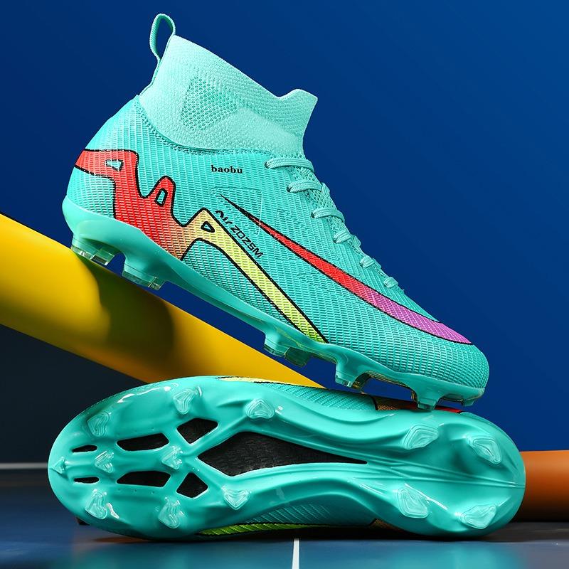 New Thorn Football Shoes Men's and Women's High-top Youth Students FG Long Nails Grass Broken Nails Football Shoes