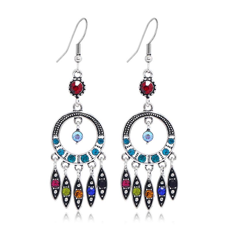 Original Design Earrings Retro Court Fringed Temperament Earrings Women's Long Crystal Ear Jewelry