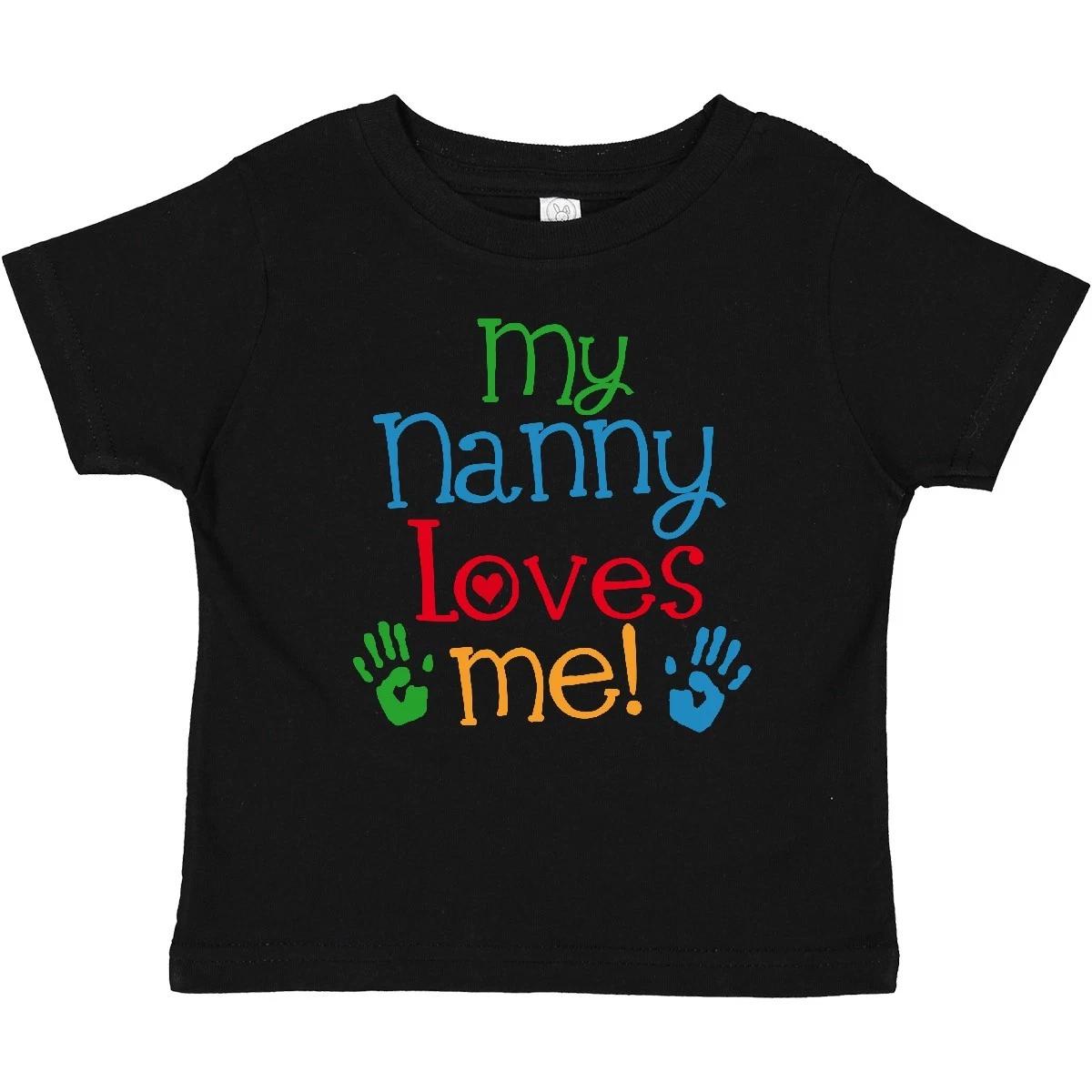 Inktastic My Nanny Loves Me Grandson Baby T-Shirt From Shower Grandkids Childs 150