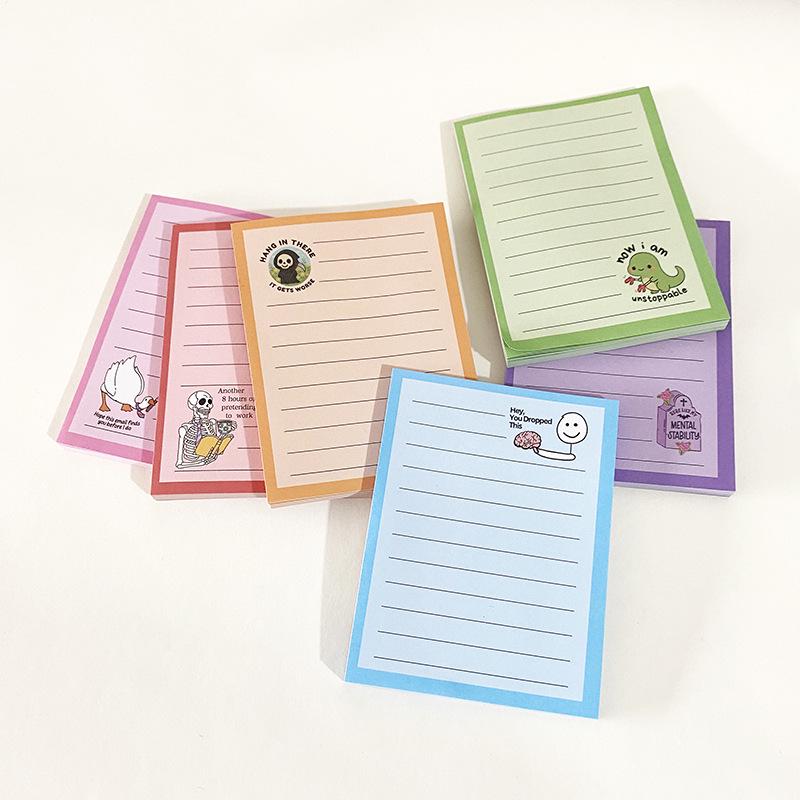 Colorful Striped Self-Adhesive Sticky Notes Memo Pad