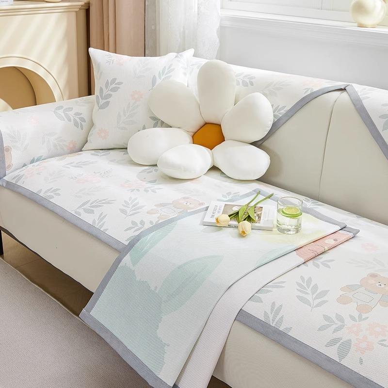 Summer Rattan Mat Sofa Cushion Summer Ice Silk Mat Seat Cushion Non-Slip  New Cool Cushion Sofa Cover Towel