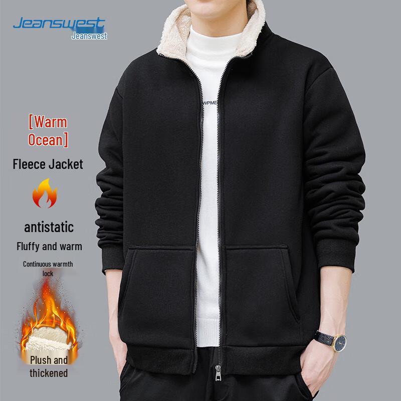 

JEANSWEST Men s Fleece-Lined Stand Collar Jacket XL