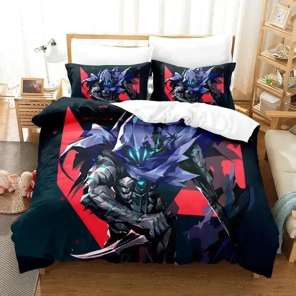 New Game Jett Valorant Bedding Set Single Twin Full Queen King Size Bed Set Adult Kid Bedroom Duvet Cover Sets Anime Yataklar