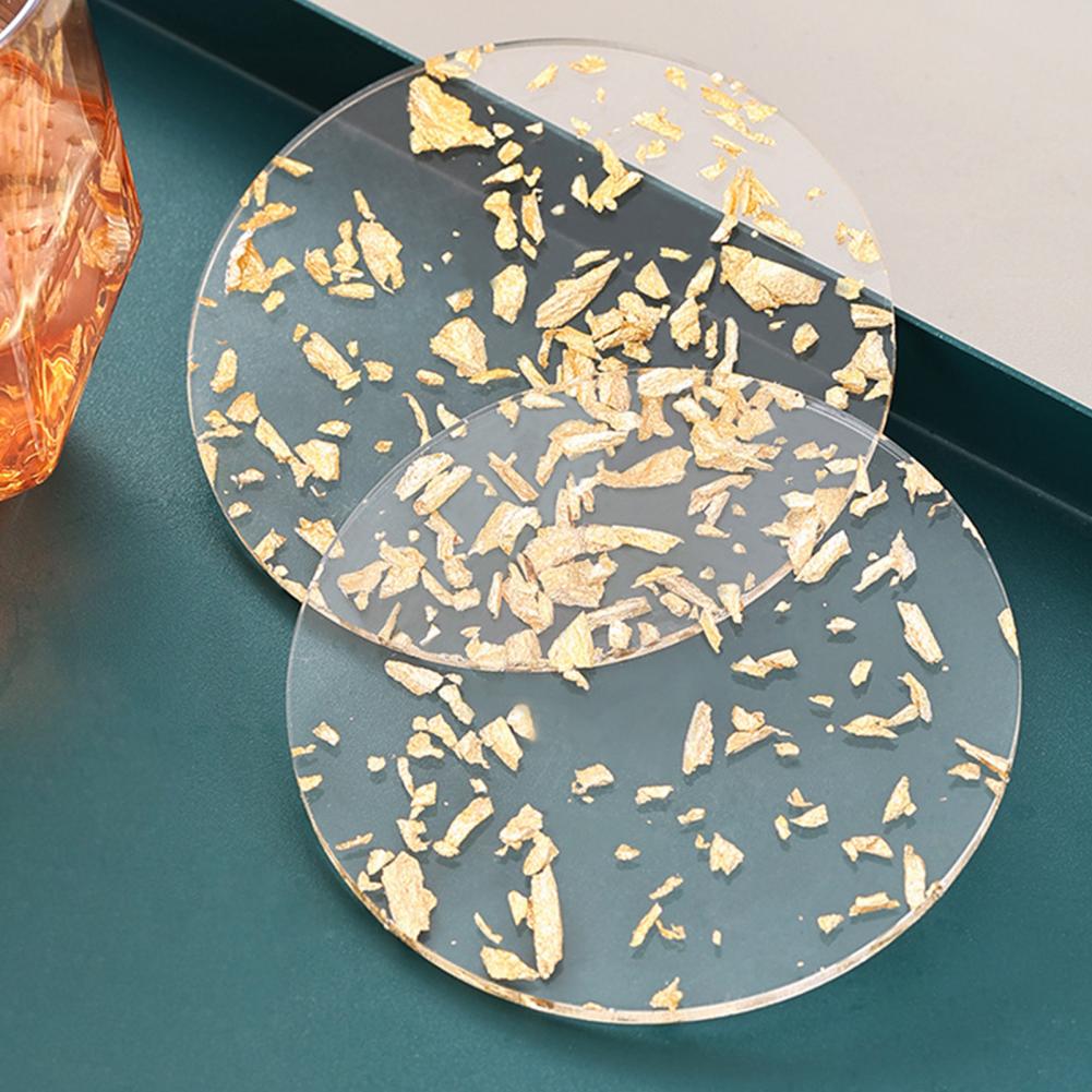 Gold Foil Decor Cup Mat Heat Insulation Cup Pad Non-Slip Tea Cup Mat Dining Table Cup Coaster Drink Cup Mat Tea Coasters