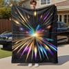 1PC LightburstOutdoor Flannel Blanket - Soft Plush Decor for Picnics, Camping, Bedroom, Playroom, Office, or Lunch Break 1274A