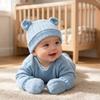 Knitted Bear Ear Earflap Hat Ear Protection Baby Hat Glove Set Fashion Children's Winter Hat  Girls