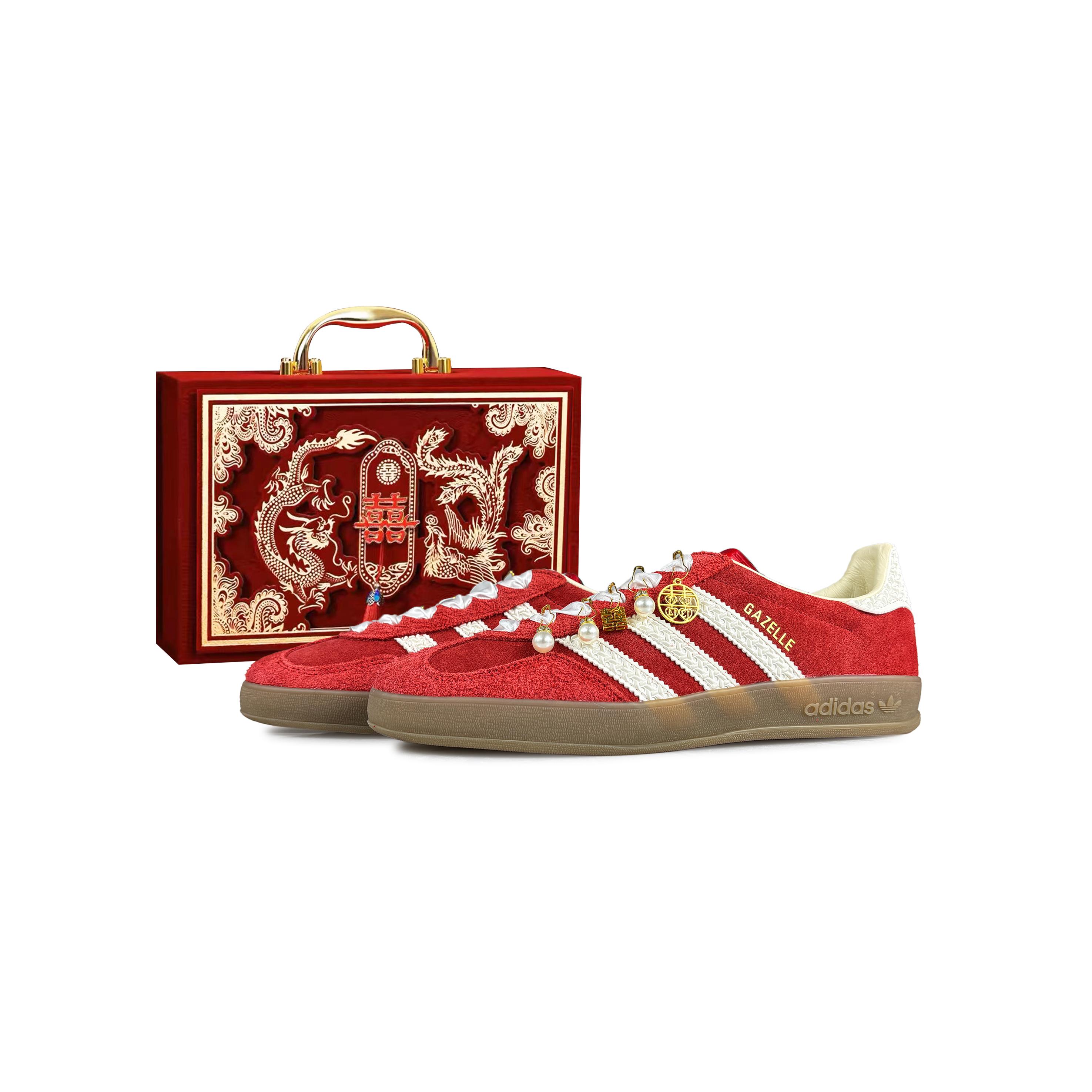 

Adidas Originals GAZELLE INDOOR Match Made In Heaven Slip Resistant Abrasion Resistant Low top Skateboard Shoes Unisex IF1808(Team1274-) 36