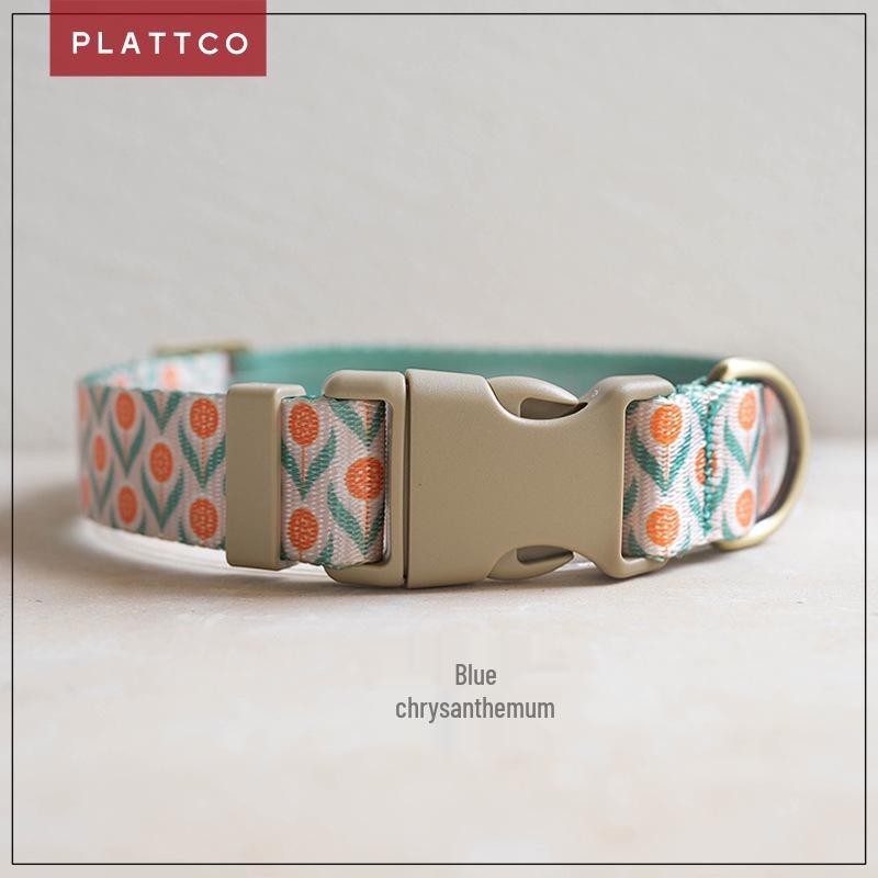 PLATTCO Stylish Plain Color Polyester Dog Collar, Model PDC347 XL: 2.5cm x 56-62cm
