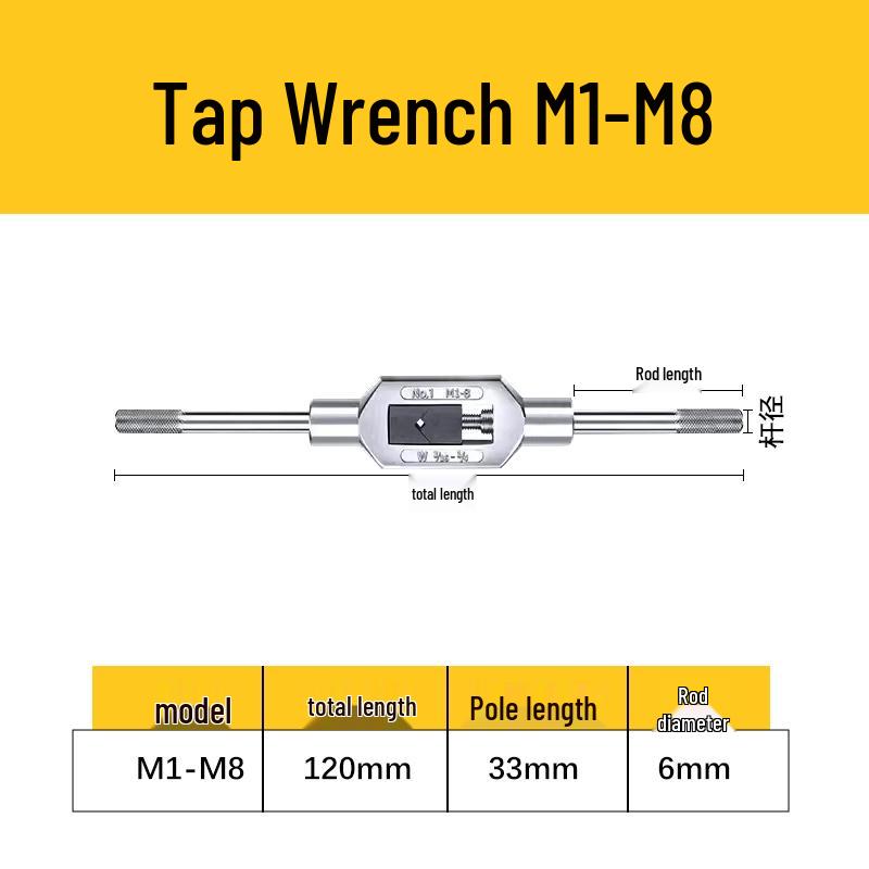 Ratchet Tap and Die Wrench for M2-M20 Sizes Tap Wrench M1-M8