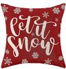 Christmas Pillowcase, Red Pillow Cover Farmhouse Snowflake Christmas Linen Pillowcase Suitable For Sofa Home Decoration