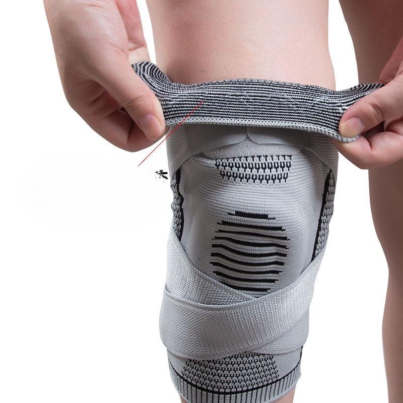 Sports silicone knee pads  mountaineering basketball compression straps  breathable meniscus joint running protective gear