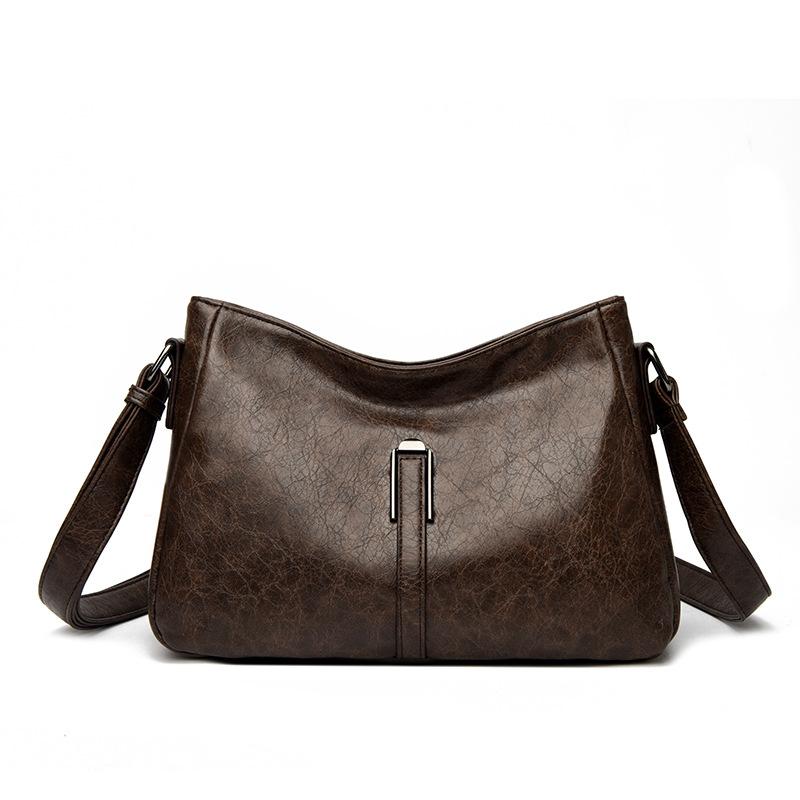 

Women s bag new soft leather large-capacity medium mother bag atmospheric shoulder bag fashionable and simple messenger bag темно-коричневого