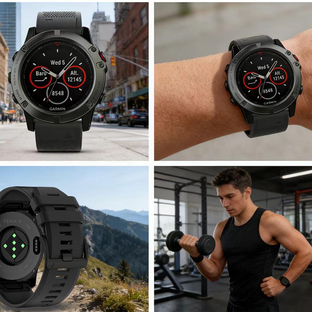 QuickFit Bracelet For Garmin Fenix 8 7 Series 22/26mm Sports Watchband For Garmin Forerunner 970 Quatix 8 Tactix7 Silicone Strap