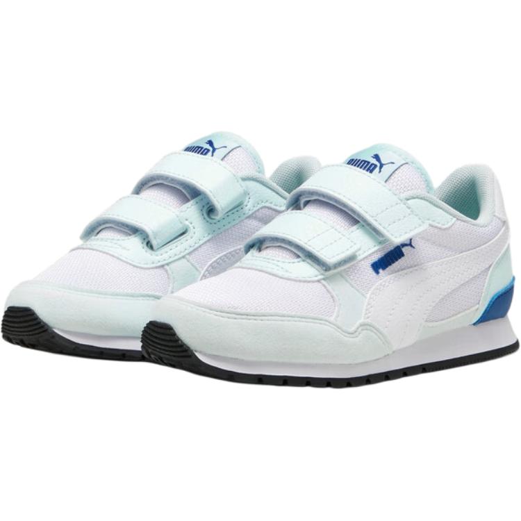 Puma St Runner Fabric Fashion Comfortable Low Top Kids Running Shoes Kids Sneaker White Light-Blue Blue 385511-23