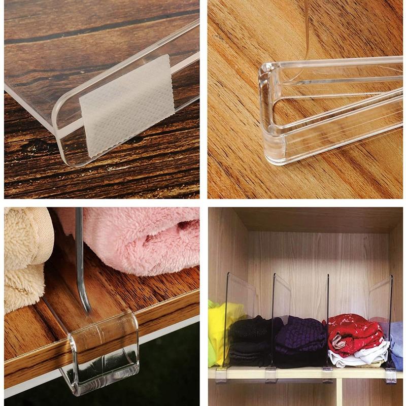 Closet Shelves, Shelf Dividers, Clear Acrylic Shelf Divider for Closets Wardrobe