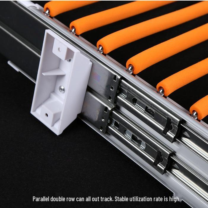 Side-Mounted Pull-Out Telescopic Trouser Rack with 10 Rods for Walk-In Closets