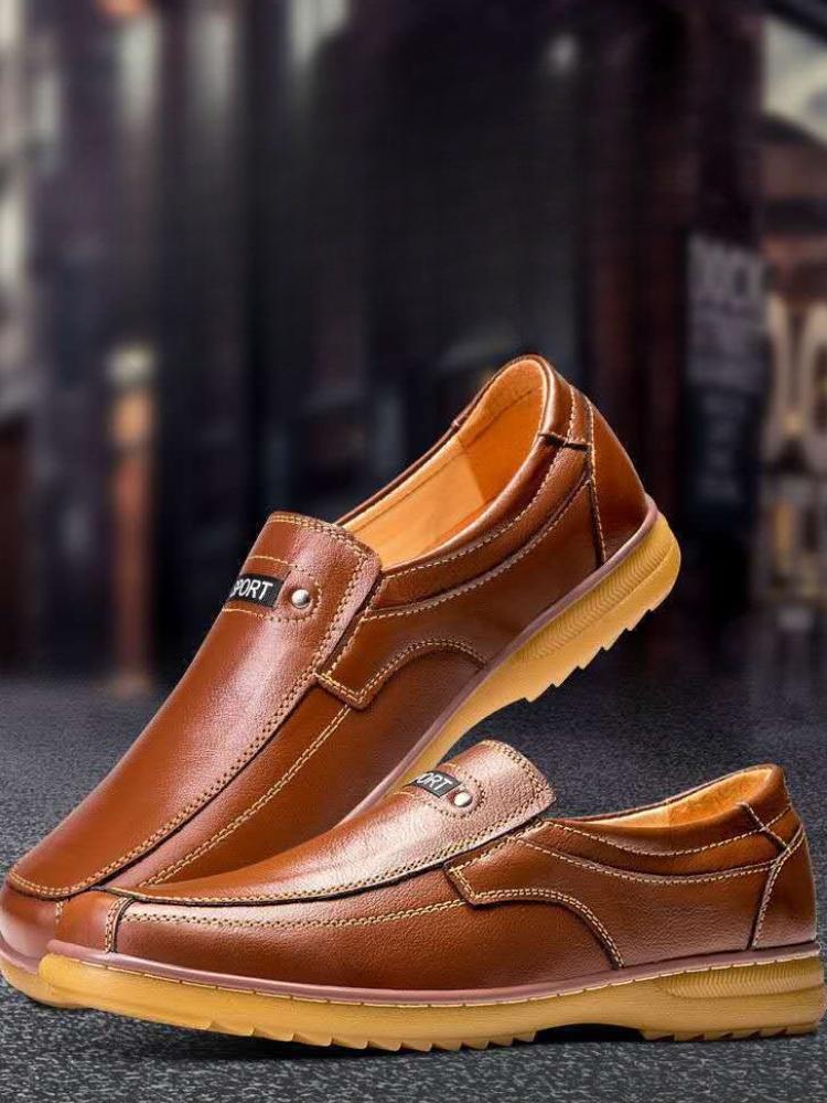 Fashion Fashion 2025 Trend Soft Square Toe Men's Leather Shoes High Quality Comfortable Luxury Sale Adults Common on Pu Male Casual Shoe