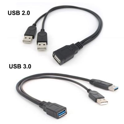 USB 2.0 3.0 A mamă la dublu USB mascul 2 dublu USB 2.0 Sursă de alimentare mascul Femeie Cablu de prelungire Splitter Încărcare pentru imprimante pc