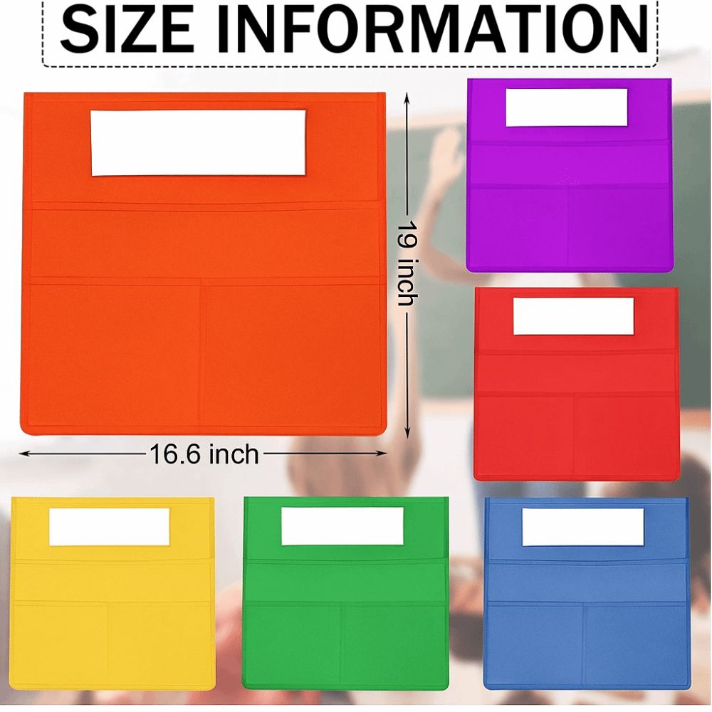 3 Tasche Tasche per Sedie per Aule 1 Slot per Biglietto da Visita Tessuto Oxford Tabella Tascabile Facile da Pulire Resistente Borse per Sedie Aule