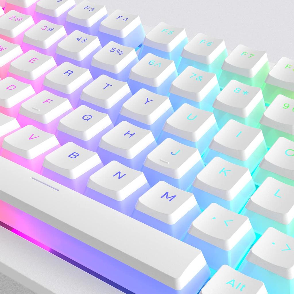 Womier Pudding PBT Tastenkappen 165er Tastensatz Benutzerdefinierter Tastenkappensatz OEM-Profil Universelle Kompatibilität für Tastaturen Weiße Tastenkappen, Durchscheindend 100%, 75%,