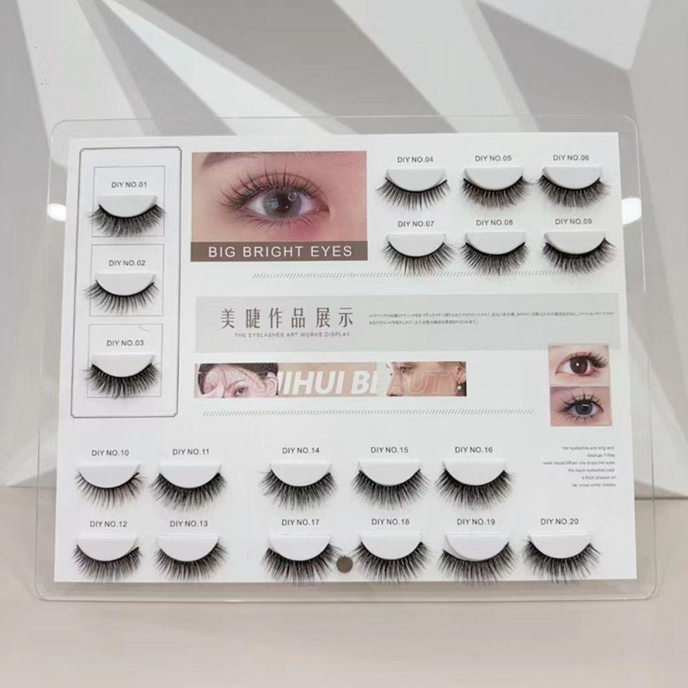 10/12/16/20 Grids Eyelash Display Board Metal Stand Acrylic Lash Holder Eye Lash Plate Full Strip