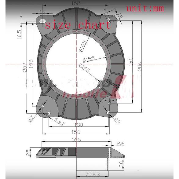 Car Front Door Bass Speaker Horn Mat Wire Cable Adapter 6*9 TO 6.5" for 03-16 Toyota HIGHLANDER CAMRY Reiz LAND CRUISER