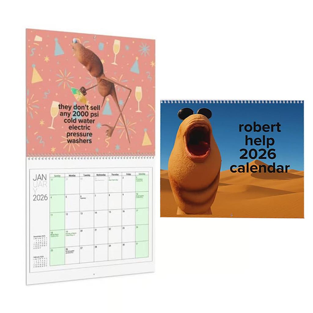 Marcus The Worm 2026 Funny Meme-Inspired Calendar 2026 Funny Animal Calendar Monthly Wall Calendar for School Office Schedule