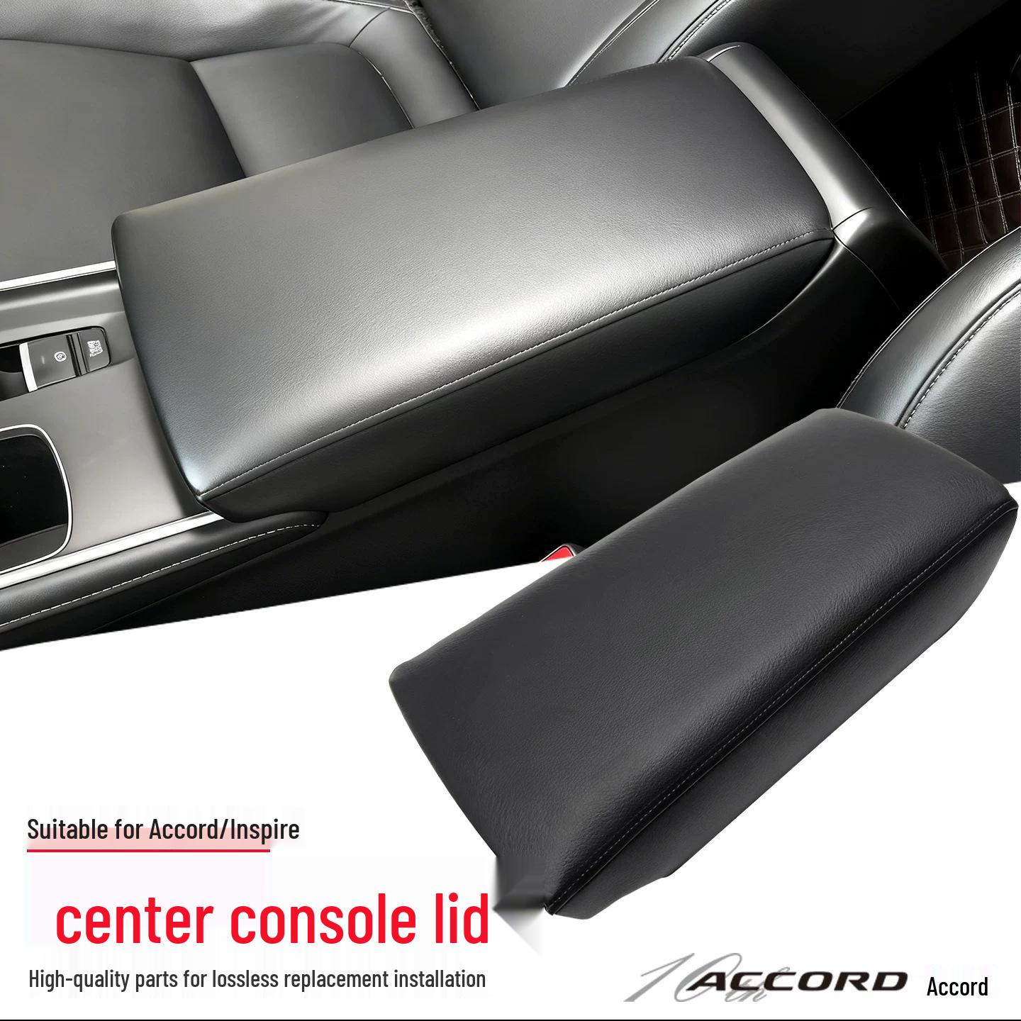 Fits Honda Accord (2018-2022) & Civic (2017-2022) Center Armrest Box Cover. Leather
