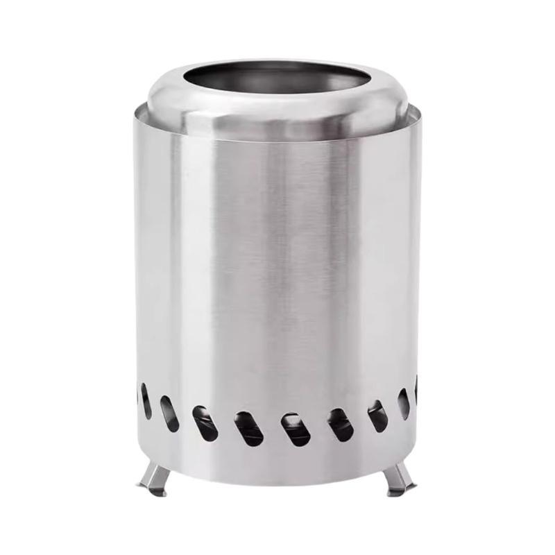 

High Temperature Resistant Fire Stove Stainless Steel Fire Pit for Camping and Beach Parties Outdoor Activity Easy Use серебряный