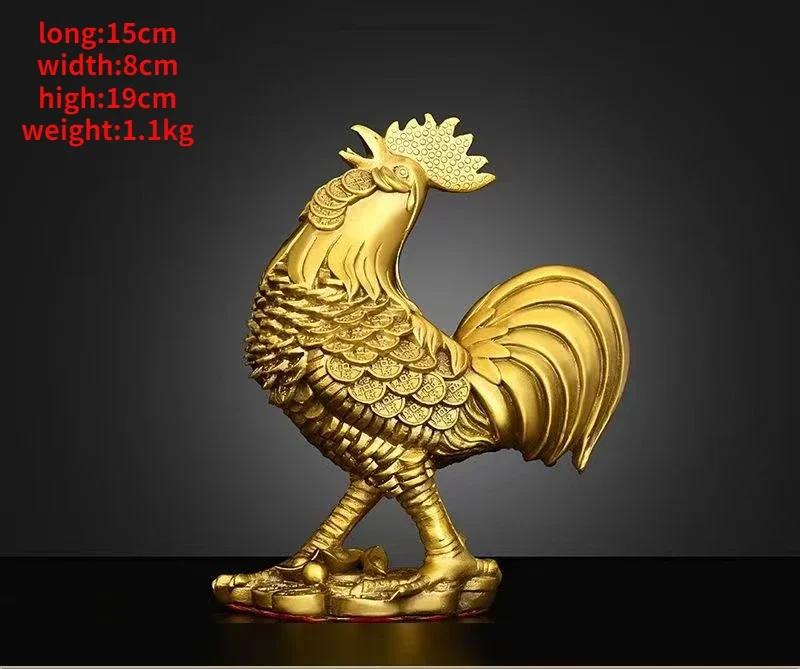 Copper Animal Chicken Ornament Zodiac Rooster Home Living Room Bedroom Office Sculptures