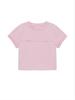 [Matinkim] Small Line Logo Stitch Crop Top In Pink