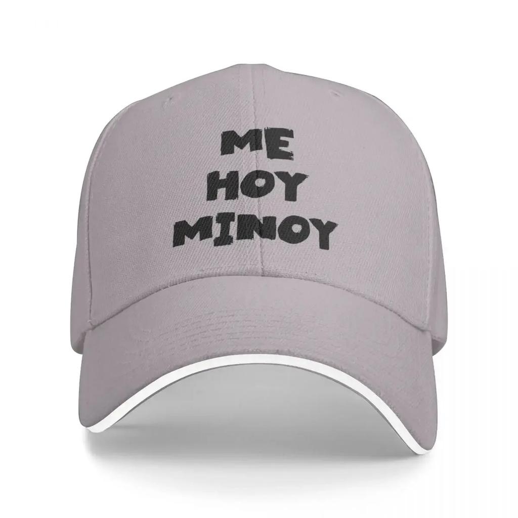 Me Hoy Minoy Text Monochrome White Baseball Cap Unique Hats Vintage Luxury Hat Men's Hats Women's