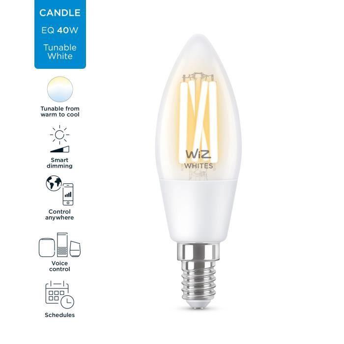 WiZ Ampoule Connectée Flamme Blanc Variable E14 40W