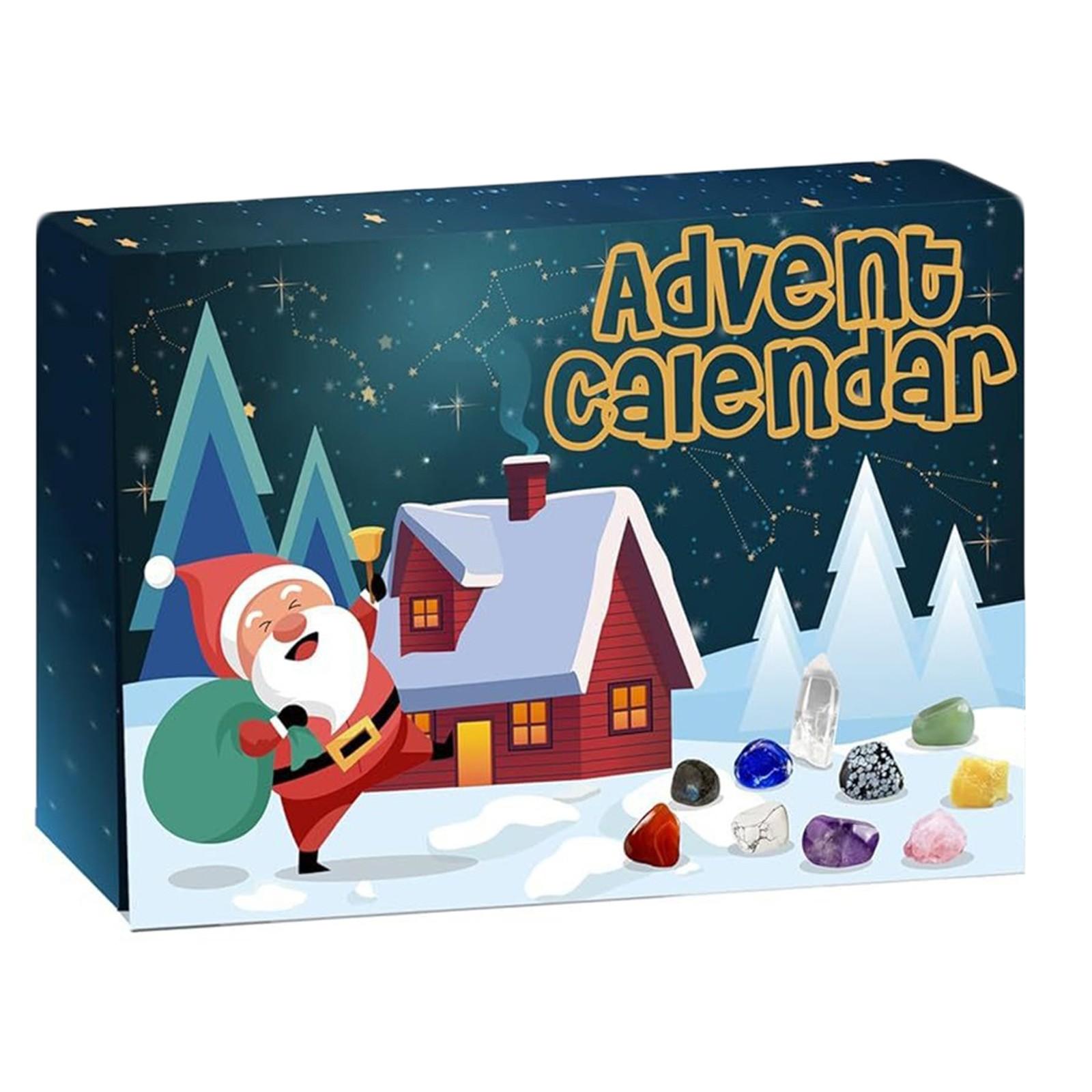 

Адвент-календарь Виды Коллекция Кристаллический календарь с драгоценными камнями, набор чакральных кристаллов и камней для начинающих, рождественские подарки для детей 24 шт.