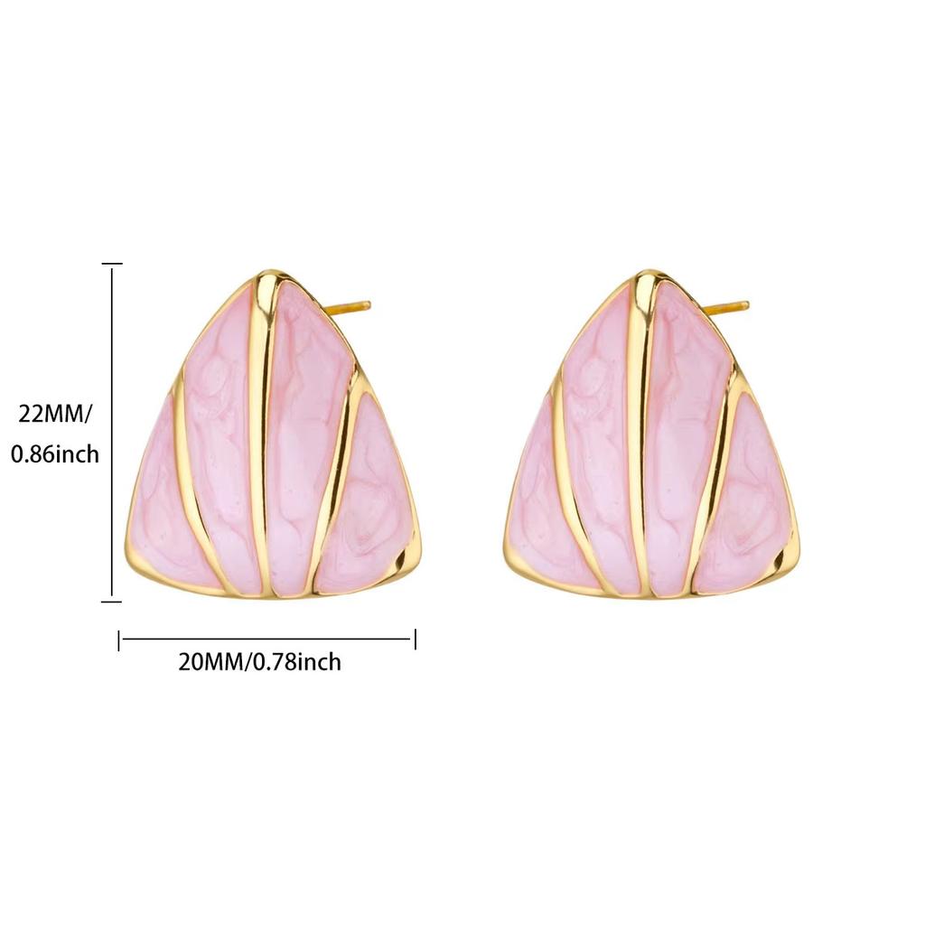 Titanium Steel Oil Dripping Color Round Stud Earrings, Earrings, Light Luxury High-end Tiger's Eye Stone Fashion Earrings, Jewelry