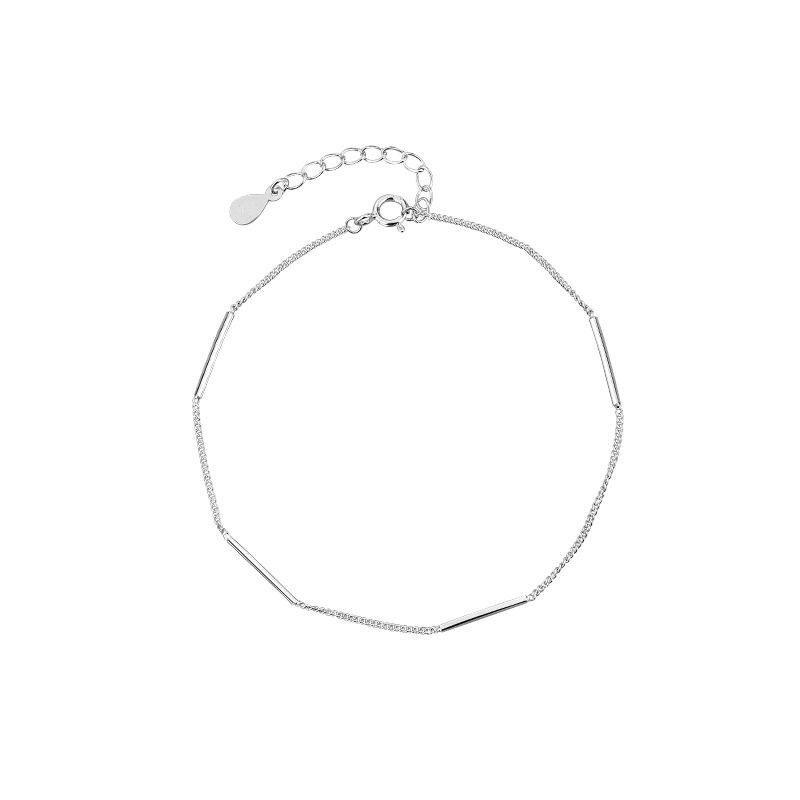

ANENJERY Delicate Thin Chain Bracelet For Women Simple Delicate Silver Color Hand Jewelry Wholesale
