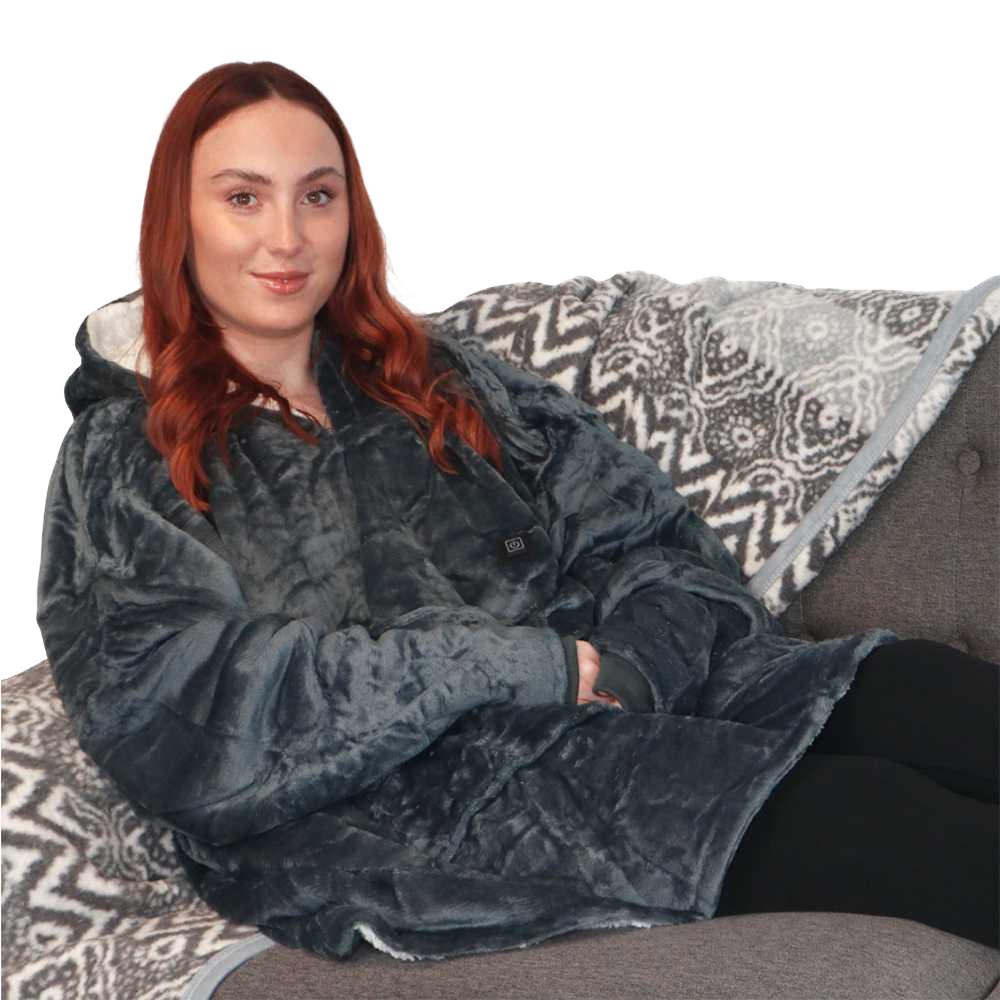 Ribbon Unisex Adult Eskimo Heated Blanket Hoodie